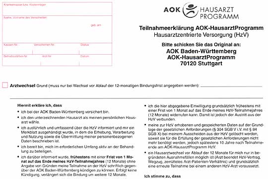 Hausarztzentrierte Versorgung